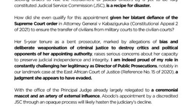 Photo of Ssemakadde Blasts Appointment of Jane Frances Abodo as Principal Judge