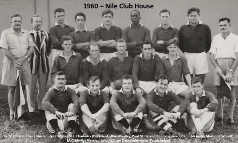 Former Ugandan President Idi Amin, the only black man in this photo.